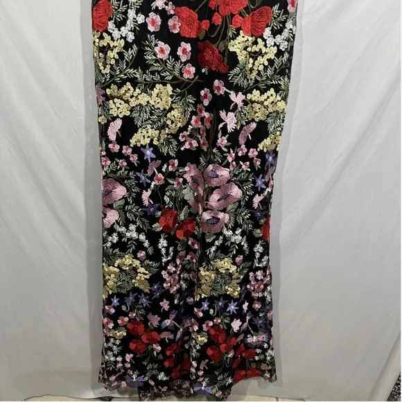 NWT $598 Mac Duggal‎ [ 8 ] Floral Lace Embroidered Sweetheart Gown Black Red - Picture 10 of 16